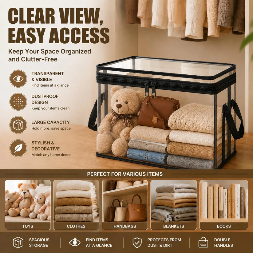 Transparent Large-Capacity Storage Bag