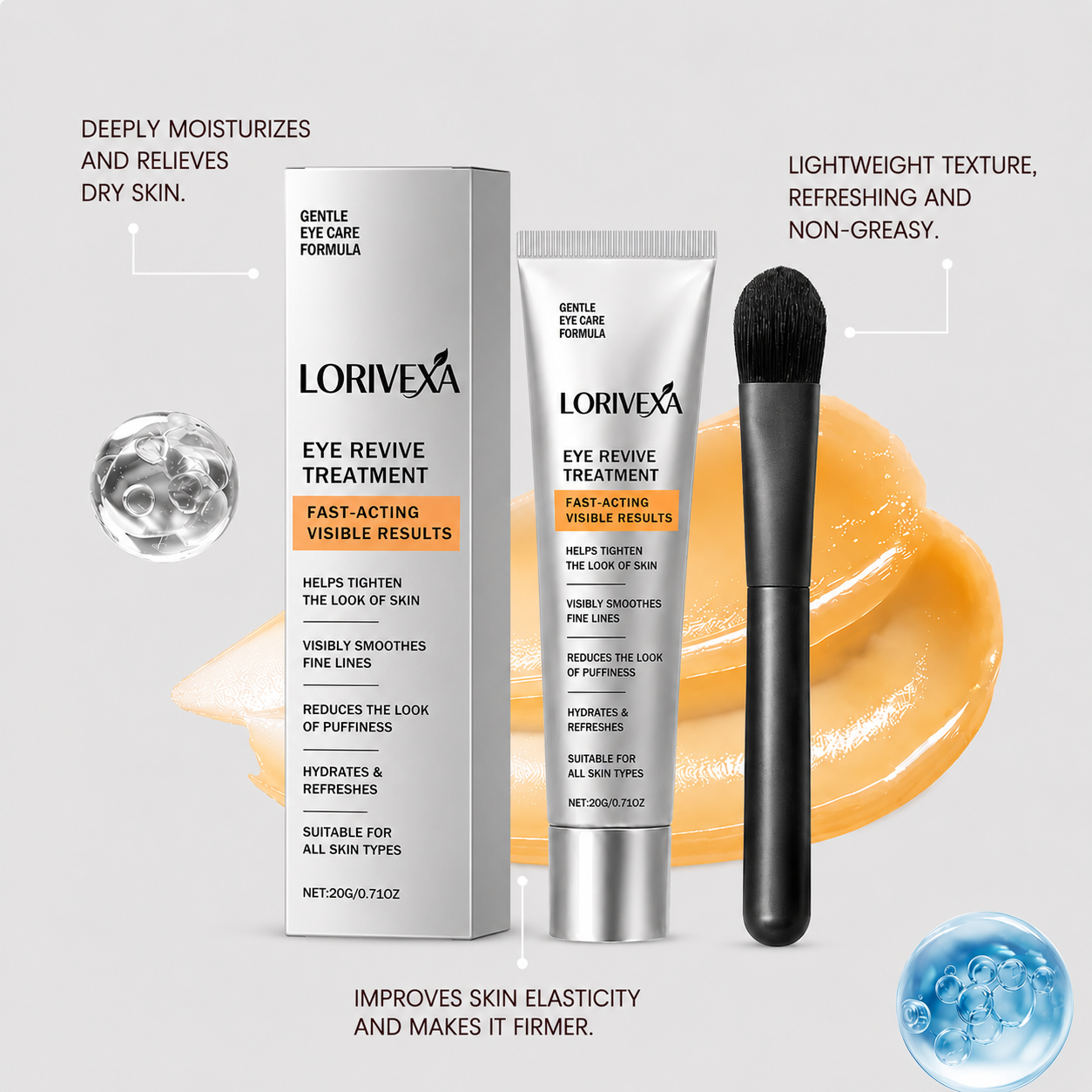 Lorivexa Instant Eye Tightener – Visible Smoothing in 90 Seconds