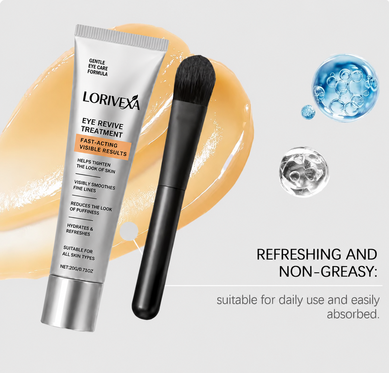 Lorivexa Instant Eye Tightener – Visible Smoothing in 90 Seconds