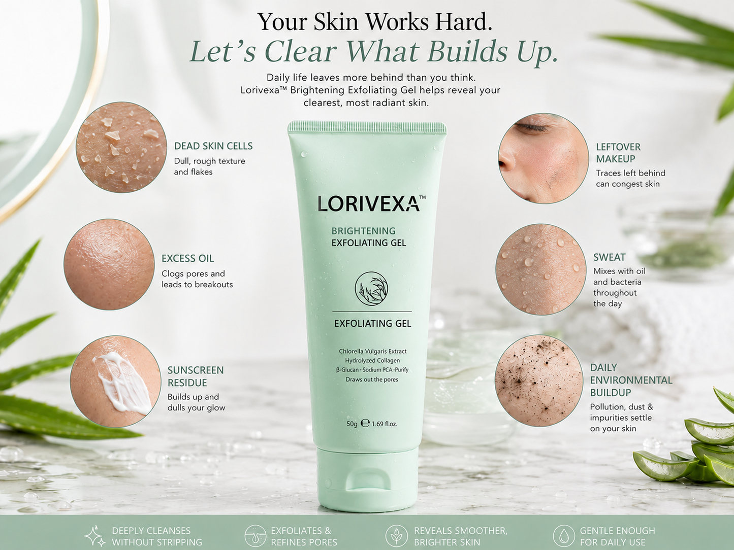 Lorivexa Face & Body Soft Peel Glow Reset Gel